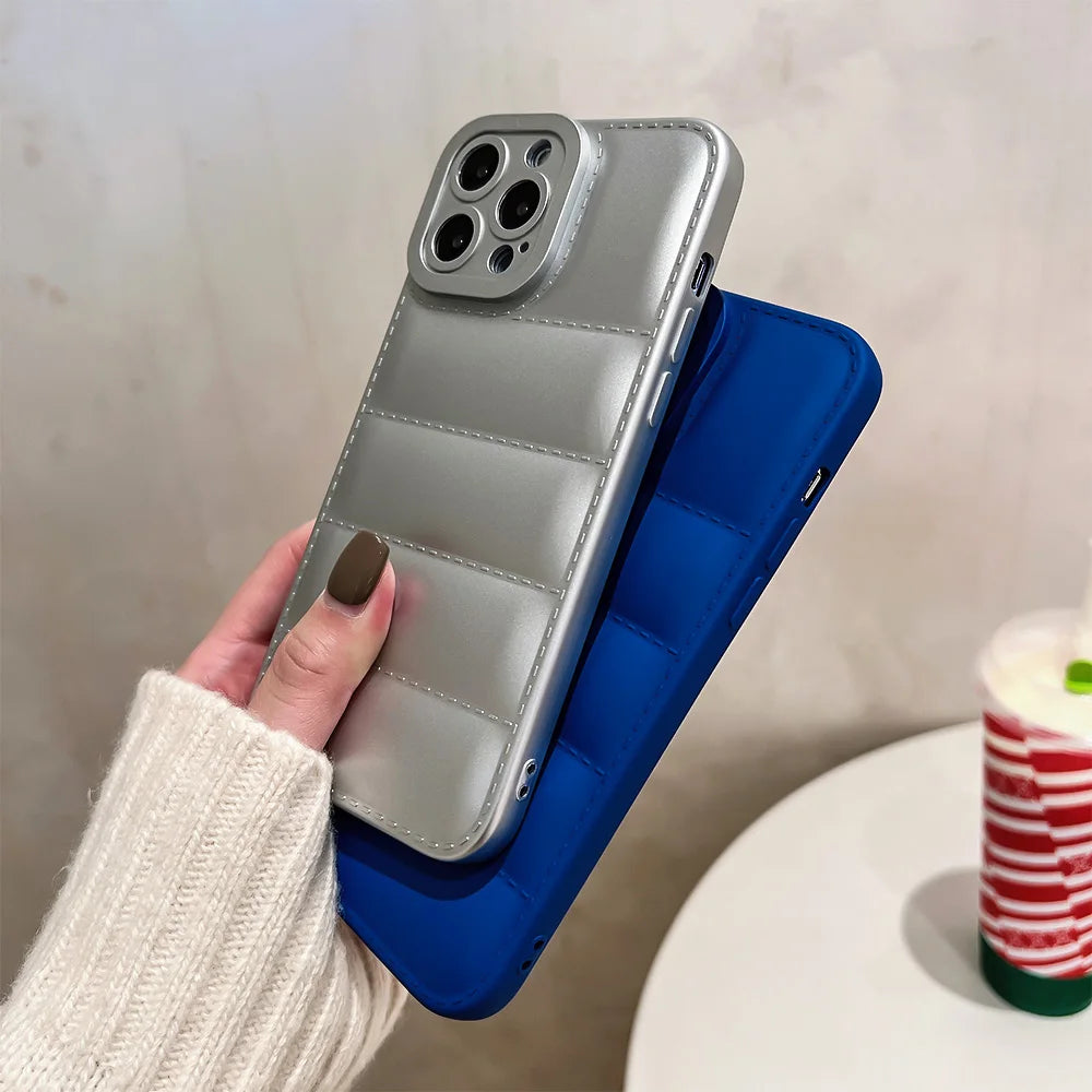 Dropshipping TPU Mobile Phone Case Down Jacket Design for iPhone 14 Pro Max 17 AIR