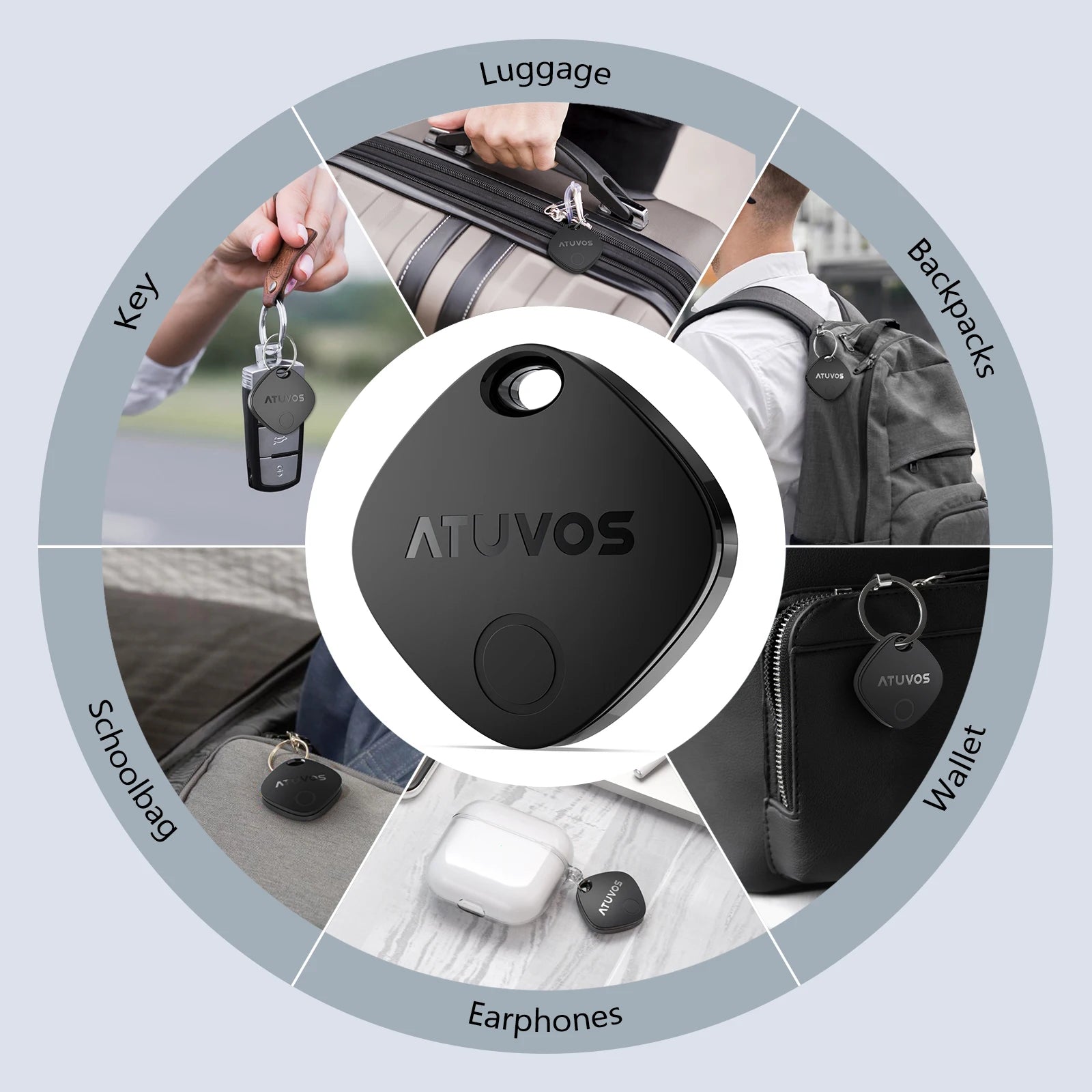 ATUVOS IOS Android GPS Tracker IP67 Waterproof FCC CE Plastic OLED Display Remote Control Anti-Lost for Vehicles & Children