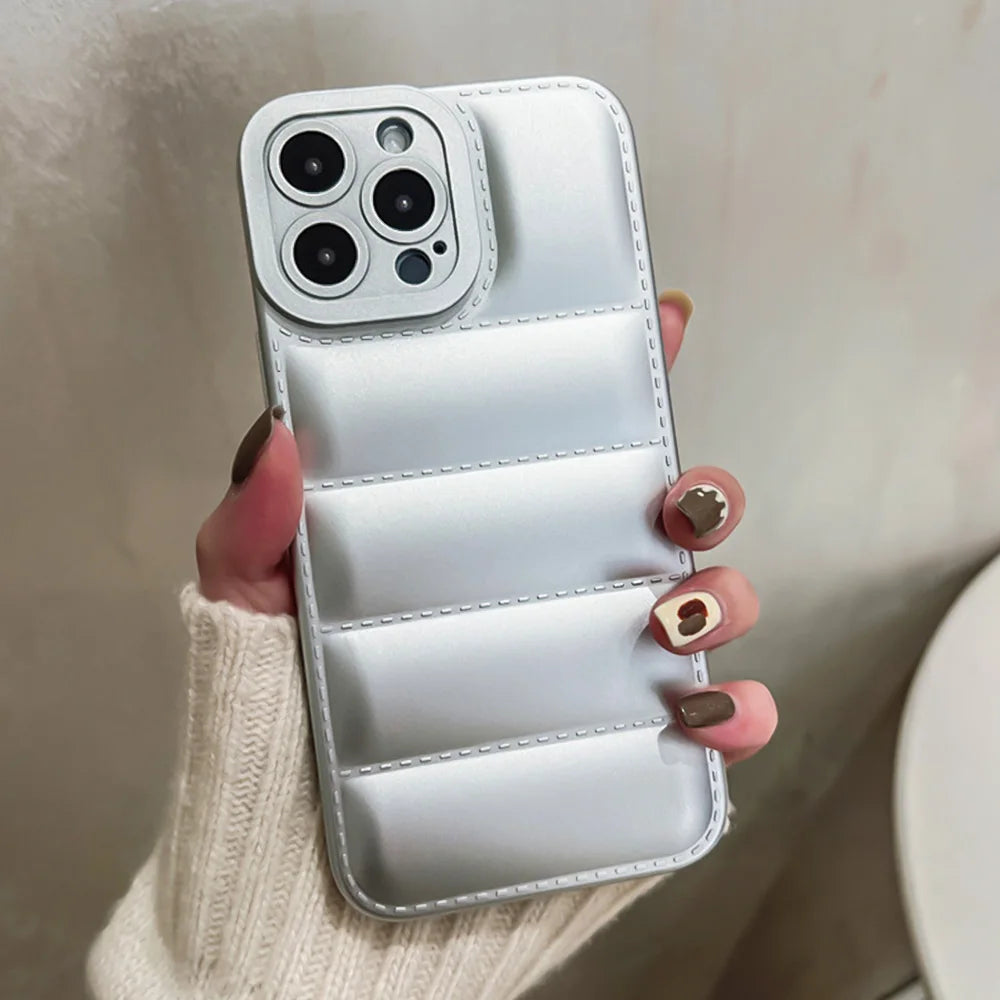 Dropshipping TPU Mobile Phone Case Down Jacket Design for iPhone 14 Pro Max 17 AIR