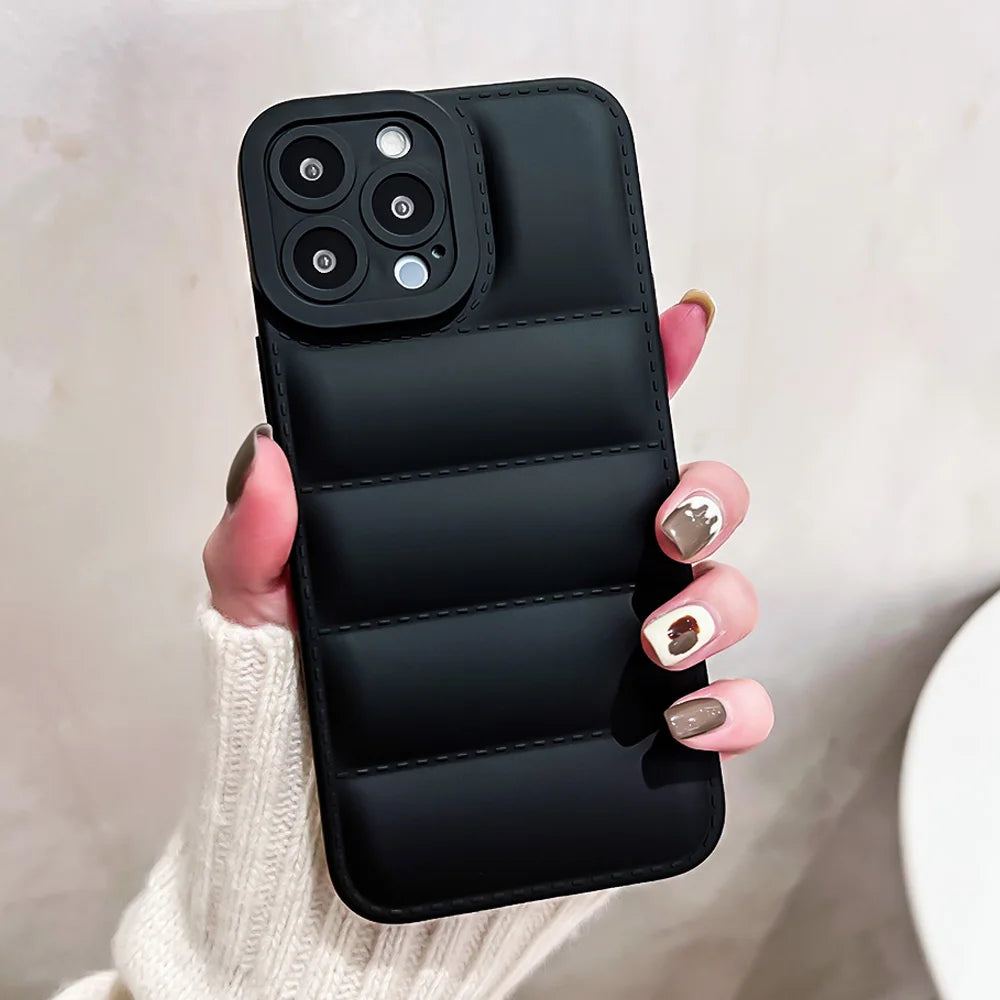 Dropshipping TPU Mobile Phone Case Down Jacket Design for iPhone 14 Pro Max 17 AIR