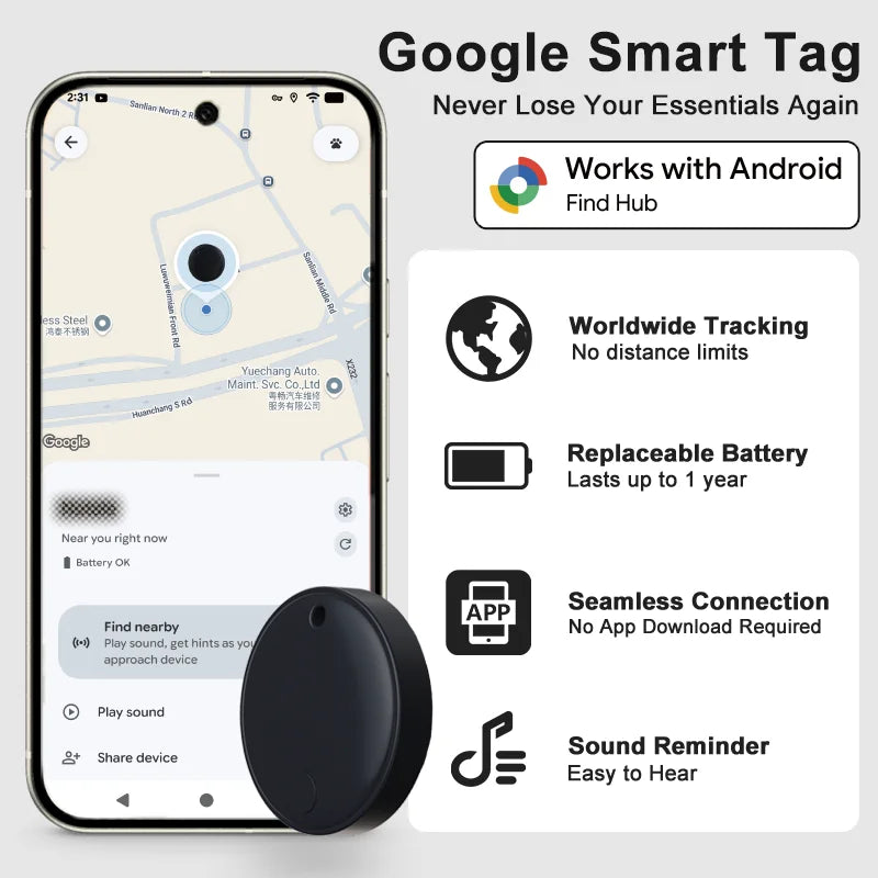 Mini Air Tag Waterproof Anti-Lost Smart GPS Tracker with IOS Google Find My Device Locator Find Hub Tag Finder