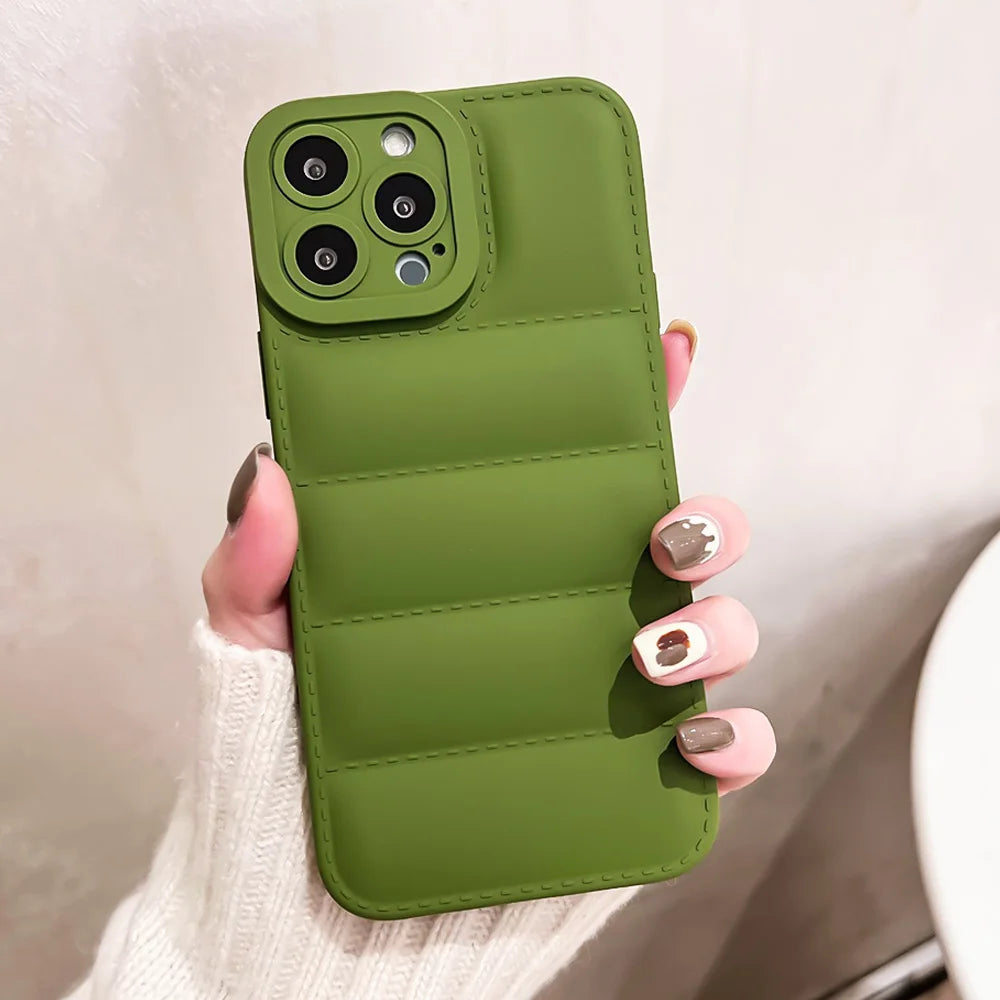 Dropshipping TPU Mobile Phone Case Down Jacket Design for iPhone 14 Pro Max 17 AIR