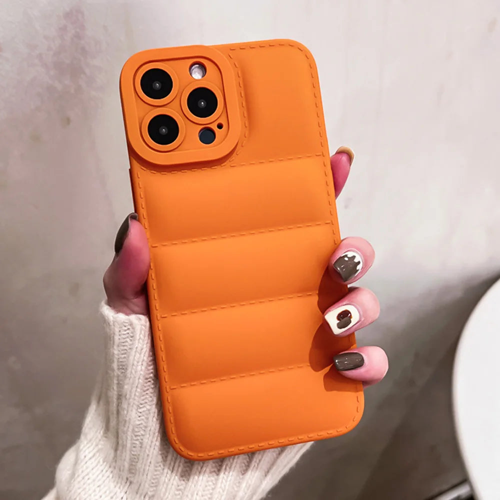 Dropshipping TPU Mobile Phone Case Down Jacket Design for iPhone 14 Pro Max 17 AIR