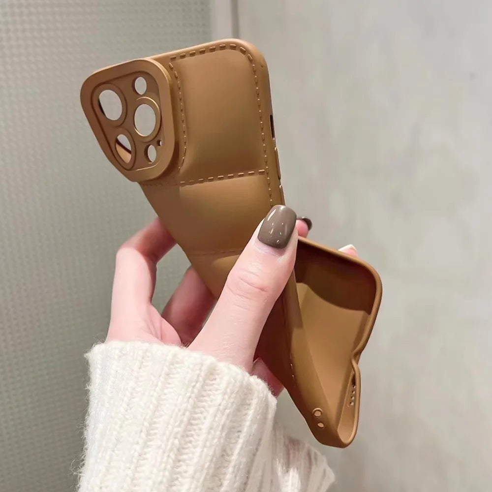 Dropshipping TPU Mobile Phone Case Down Jacket Design for iPhone 14 Pro Max 17 AIR