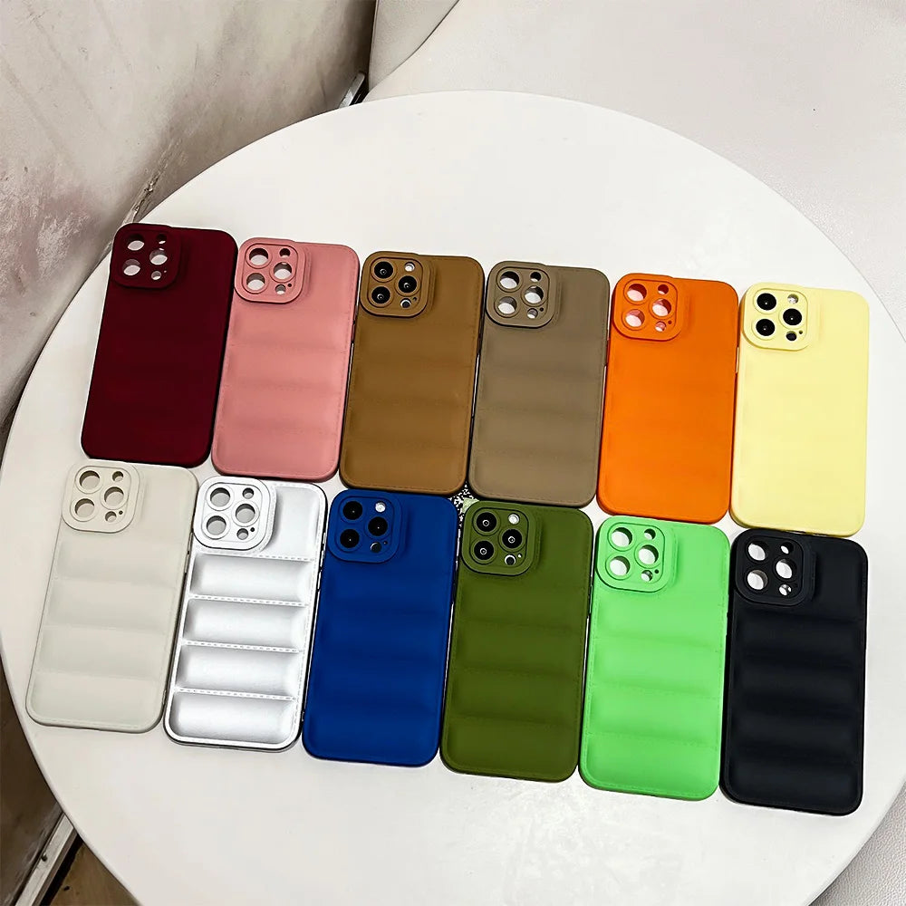 Dropshipping TPU Mobile Phone Case Down Jacket Design for iPhone 14 Pro Max 17 AIR
