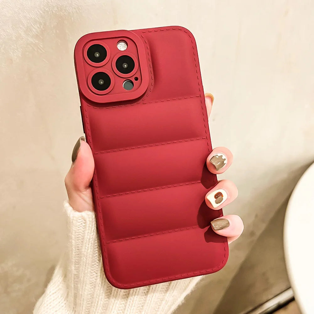 Dropshipping TPU Mobile Phone Case Down Jacket Design for iPhone 14 Pro Max 17 AIR