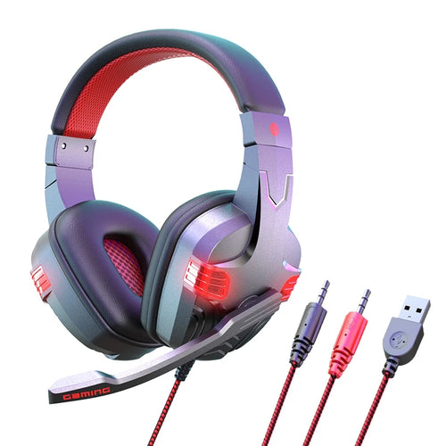 Gaming Headset With Microphone LED Light Game Headphones for Xbox PS4 PS5 Noise Cancelling 7.1 Stereo HiFi Game Computer Headset