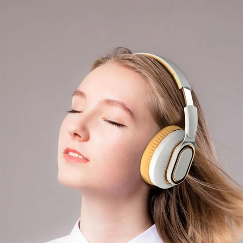 Audifonos Bloutooth Brown Office Deep Heavy Extra Bass Foldable Headset BT 5.0 Wireless Blue Tooh Headphones With Tf Card