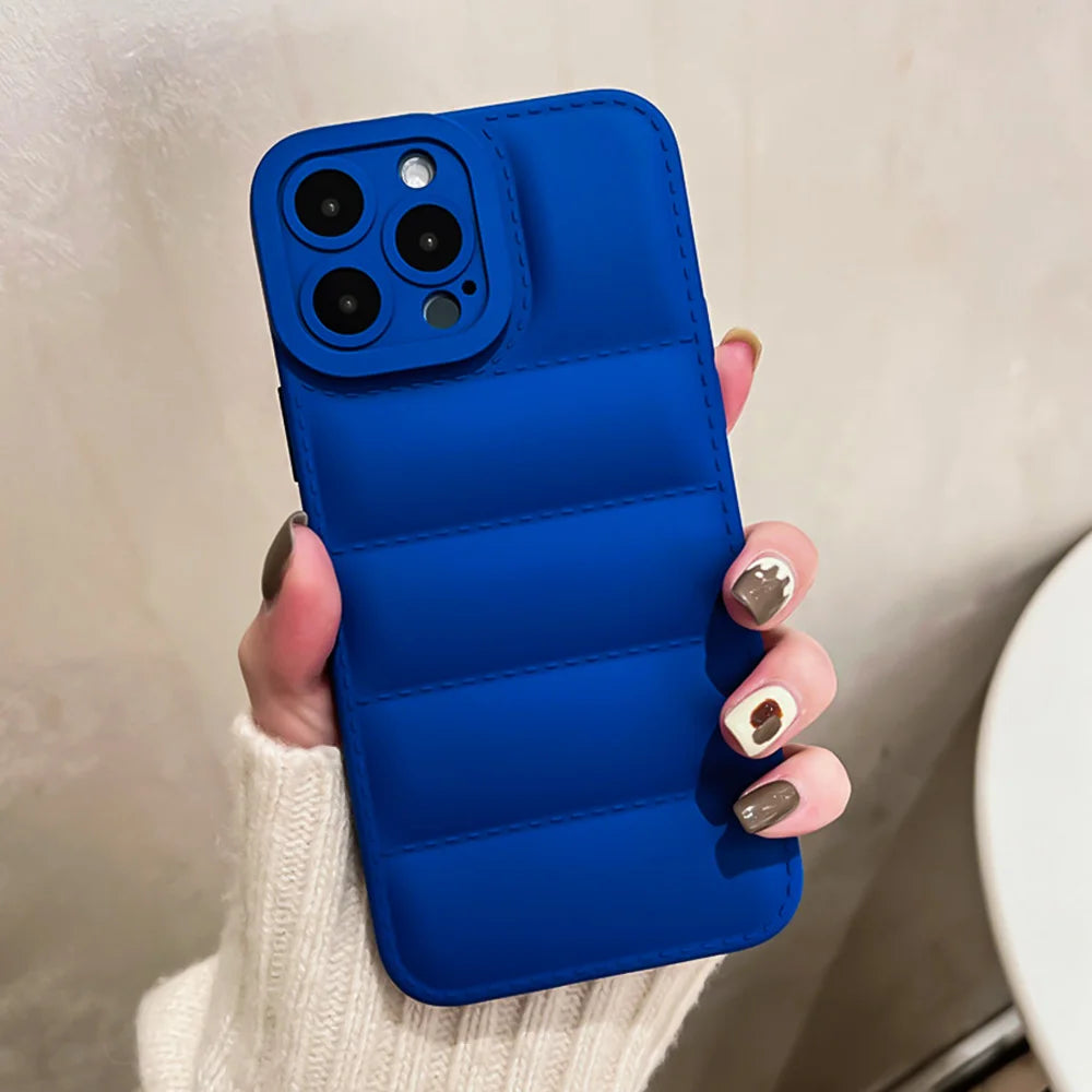 Dropshipping TPU Mobile Phone Case Down Jacket Design for iPhone 14 Pro Max 17 AIR