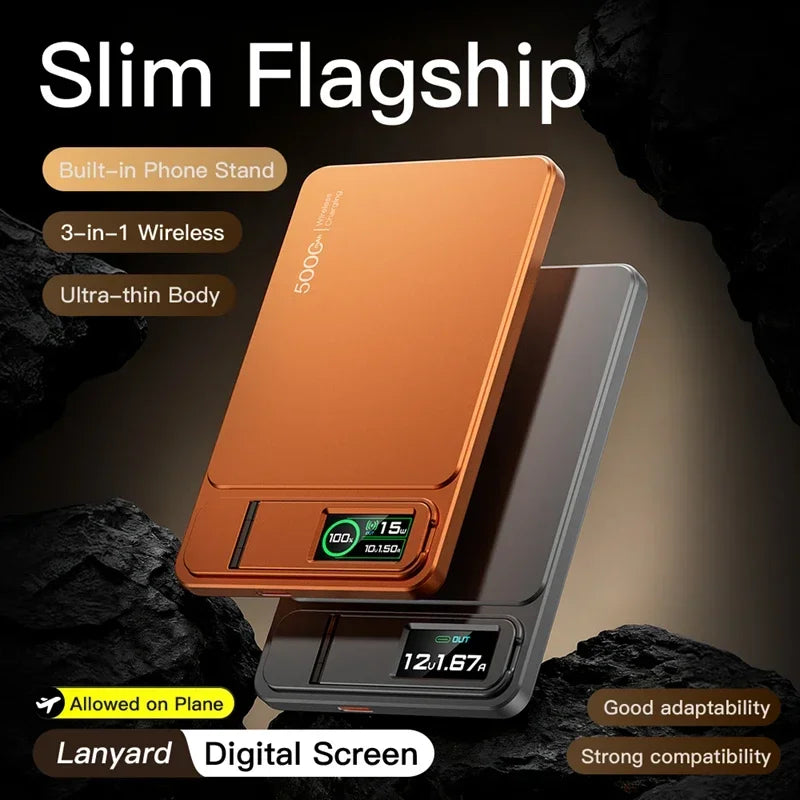 Lenovo 5000mAh Magnetic Power Bank for Magsafe Wireless Super Fast Charging External Battery Powerbank for iPhone 17/16/15/14