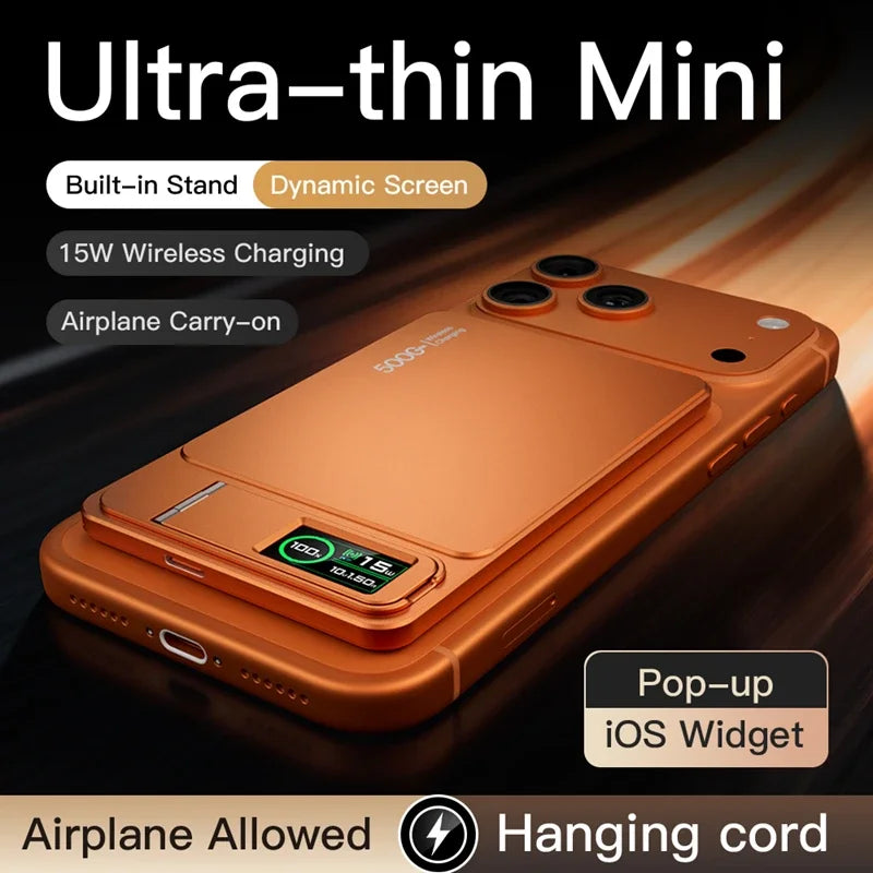 Lenovo 5000mAh Magnetic Power Bank for Magsafe Wireless Super Fast Charging External Battery Powerbank for iPhone 17/16/15/14